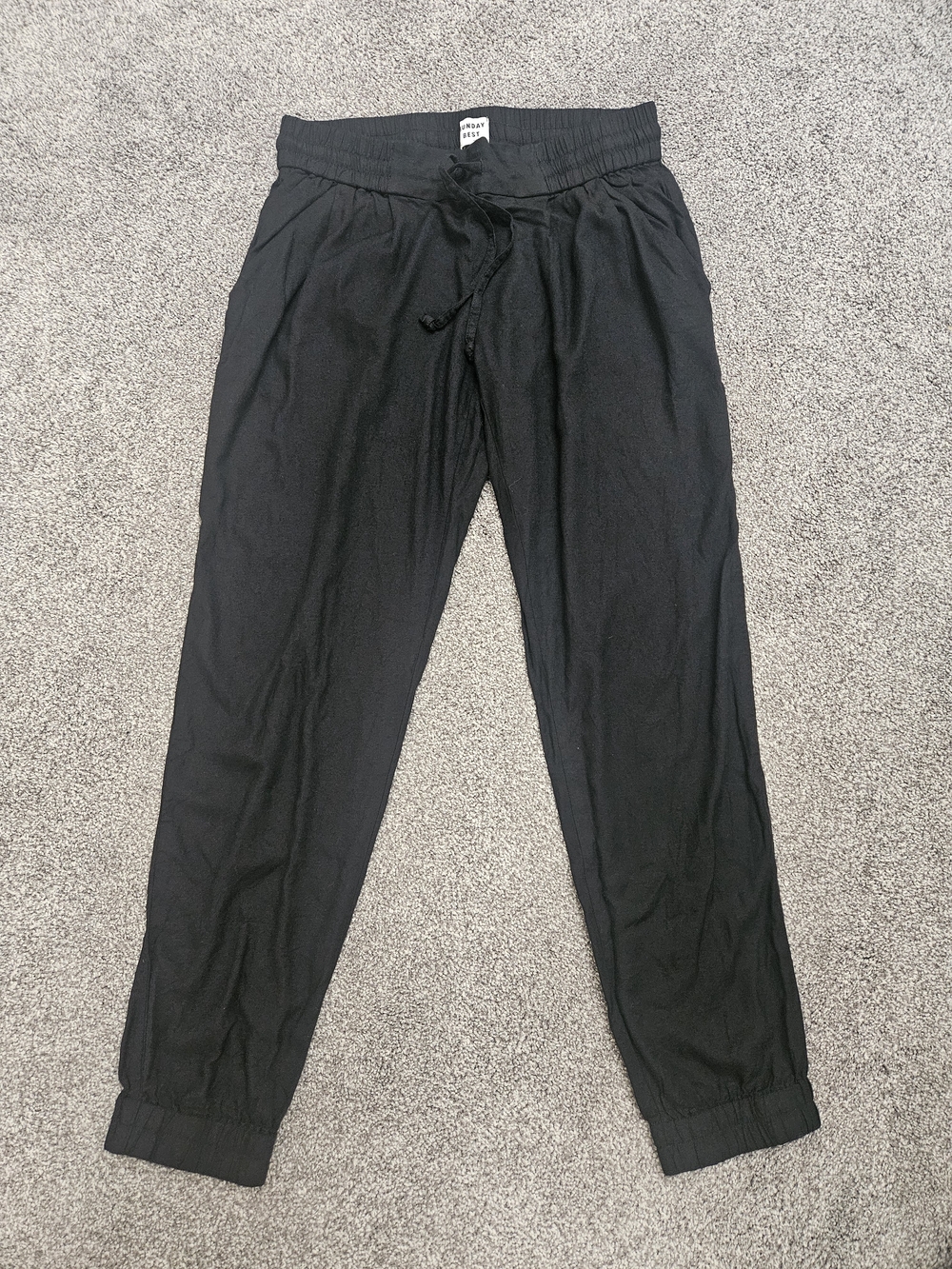 Sunday Best Black Drawstring Jogger Pants - Women's Casual Pull-On